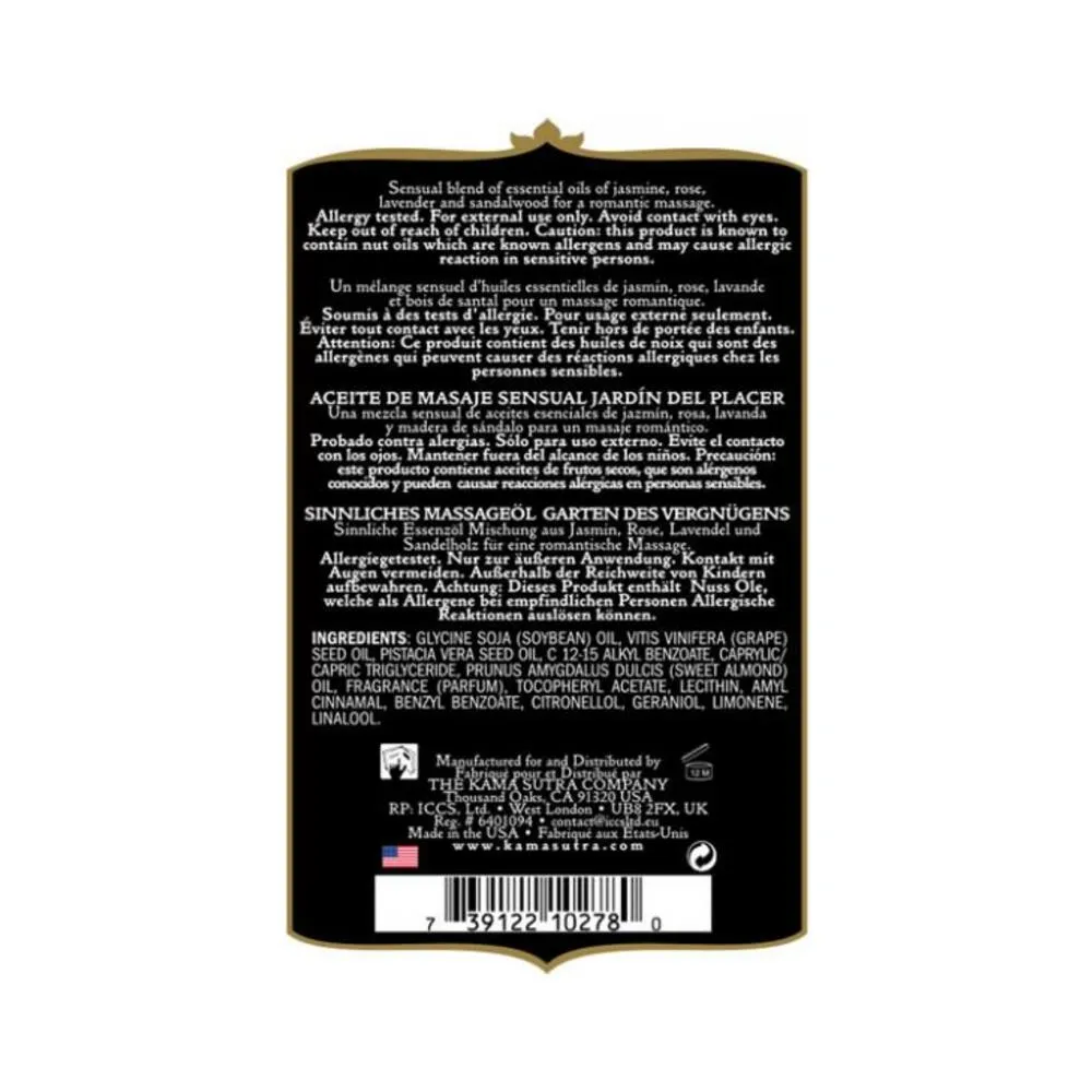 Aromatic Massage Oil Pleasure Garden 2oz