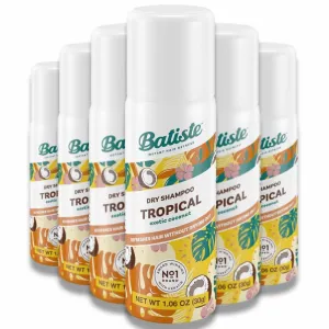 Batiste - Dry Shampoo, Tropical exotic Coconut - 1.06 oz (30g) -  6 Pack - Travel Size