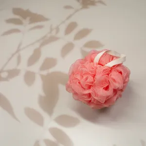 Pink Mesh Bath Pouf - 45 Grams