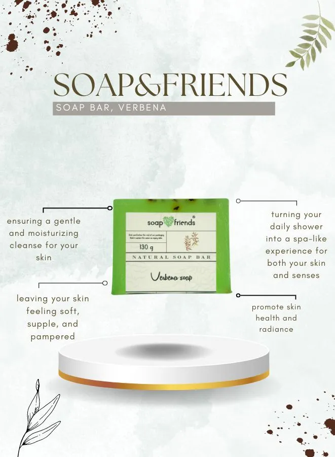 Verbena Soap Bar for Gentle Cleansing, Moisturized Skin, and Zesty Aroma