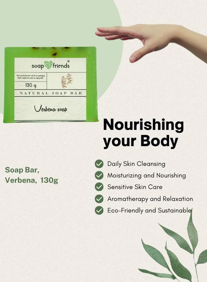 Verbena Soap Bar for Gentle Cleansing, Moisturized Skin, and Zesty Aroma